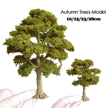 Load image into Gallery viewer, 10/15/23/28cm Autumn Model Trees for HO OO G Scale Diorama Wire Trunk Miniatures for Train Railway Layout, Dollhouse, Landscape Craft Supply

