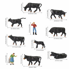Load image into Gallery viewer, 36 pcs Miniature Shepherd Black Brown Cow Animal 1:87 Figures HO Scale Models Garden Scenery Landscape Layout Accessories Diorama Supplies

