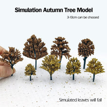 Load image into Gallery viewer, 50/100pcs Autumn Winter Miniature Model Trees N TT Scale for Diorama Scenery, Railway Layout, DIY Sand Tables, Landscape Craft Supplies
