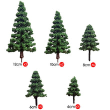 Load image into Gallery viewer, 40pcs Miniature Pine Trees Model 4–12cm for Railway Scenery, Diorama Landscape Supplies
