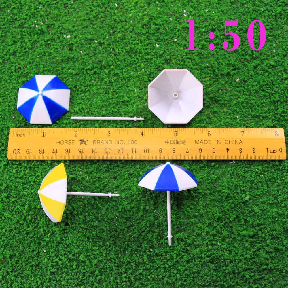 24 pcs Miniature Sun Umbrella Beach Parasol 1:50-200 Models Dollhouse Accessories Fairy Garden Landscape Terrarium Diorama Craft Supplies