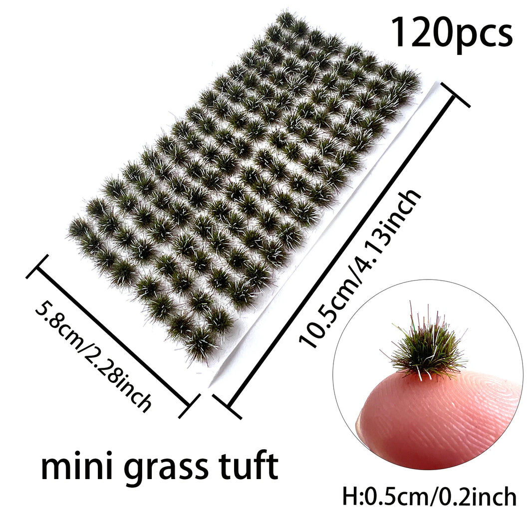 120 pcs 5mm Static Grass Tufts Miniature Models for DIY Dioramas Railway Wargaming Landscape Dollhouse Fairy Garden Terrarium Craft Supplies