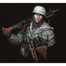 Load image into Gallery viewer, WWII MG42 Gunner Totenkopf Division Kharkov 1943 Unpainted Resin Figure 1/16 Scale Unassembled Bust Model
