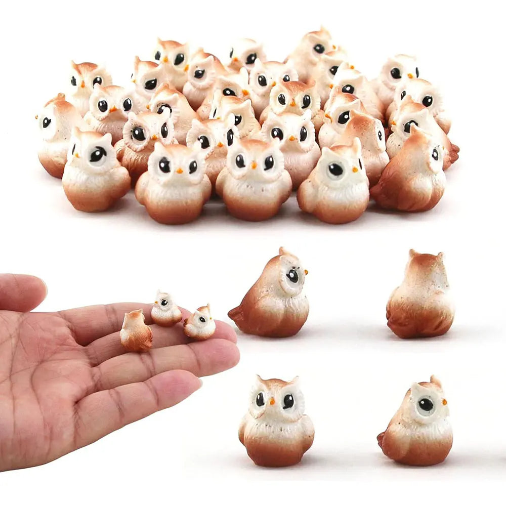 5/10 pcs Miniature Tiny Owl Bird Figure Model DIY Scenery Dollhouse Landscape Fairy Garden Accessories Terrarium Diorama Craft Supplies