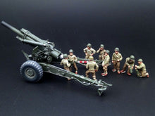 Load image into Gallery viewer, WWII U.S. 155mm Howitzer Crew Soldier 9 People Miniature Unpainted Resin Figure 1/72 Scale Unassembled Model
