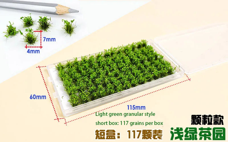 Miniature Tea Field Grass Nest Bush Plant Model Sand Table Dollhouse Fairy Garden Landscape Terrarium Diorama Craft Supplies