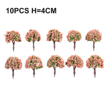 Load image into Gallery viewer, 10pcs Miniature Cherry Blossom Model Trees 4cm for Train Layouts, Dioramas, Fairy Gardens, Scenery
