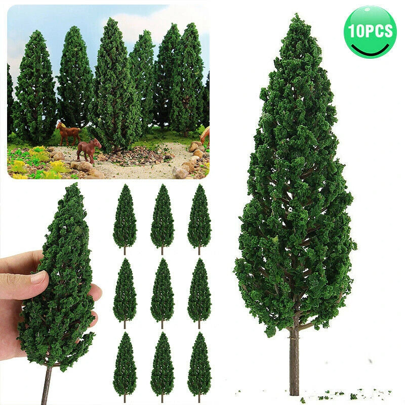 10 pcs 16cm Miniature Pine Tree Model O G Scale 1:25 Train Railway Scene Accessories Forest Landscape Terrarium Diorama Craft Supplies