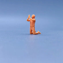 Load image into Gallery viewer, Man Kneeling Praying Miniature Unpainted Figure 1/64 1/50 1/43 1/35 1/24 1/18 Scale Model Scene Layout Accessories Diorama Supplies
