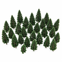 Load image into Gallery viewer, 50pcs Miniature Pine Model Trees 78mm, HO OO Scale, Diorama &amp; Railway Scenery Craft Supply

