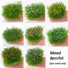 Load image into Gallery viewer, 8pcs Mini Flower Clusters Diorama Accessories, Resin Plants for Model Layout, Dollhouse, Fairy Garden, Micro Scene Decor, and Craft Projects
