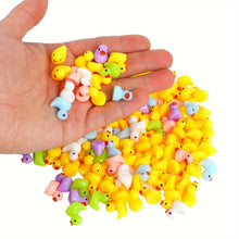 Load image into Gallery viewer, 50pcs Colorful Miniature Duck Figurines, Mini Resin Ducks, Craft Supplies, Dollhouse, Fairy Garden Accessories
