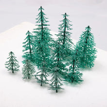 Load image into Gallery viewer, Miniature Pine Trees Set 6/8/11cm Model HO Scale Train Scenery, Diorama Landscape Supplies (30pcs)
