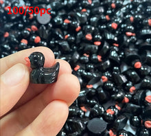 Load image into Gallery viewer, 50/100pcs Miniature Resin Black Ducks Charms Tiny Duck Figurines for DIY Crafts, Jewelry Making, Fairy Garden, Aquarium, Cake Decor,
