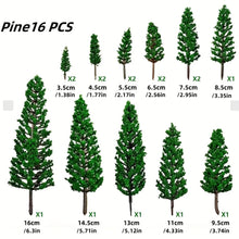 Load image into Gallery viewer, Miniature Model Pine Trees Realistic Plastic Diorama Landscaping Supplies (16pcs)
