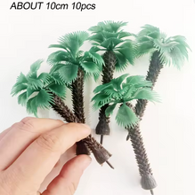 Load image into Gallery viewer, 10 pcs Miniature Big Leaf Palm Coconut Tree Models Ho Scale 1:87 Train Railway Accessories DIY Landscape Terrarium Diorama Craft Supplies
