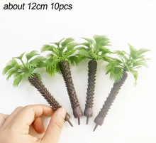 Load image into Gallery viewer, 10 pcs Miniature Big Leaf Palm Coconut Tree Models Ho Scale 1:87 Train Railway Accessories DIY Landscape Terrarium Diorama Craft Supplies
