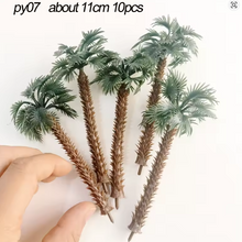 Load image into Gallery viewer, 10 pcs Miniature Big Leaf Palm Coconut Tree Models Ho Scale 1:87 Train Railway Accessories DIY Landscape Terrarium Diorama Craft Supplies
