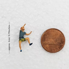 Load image into Gallery viewer, Miniature Rock Climber Figure - 1/87 or 1/64 Scale Resin Diorama Scenery Craft Supply
