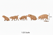 Load image into Gallery viewer, 15pcs Mini Pig Figurines 1:25 Scale - Miniature Farm Animal Figures, Diorama Craft Supplies
