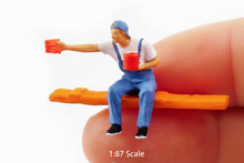 Load image into Gallery viewer, Miniature Painter Worker Figures 1:87 Scale | Model Train Diorama People | HO Scale Architecture &amp; Scenery Craft Supplies
