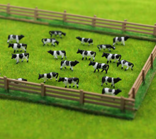 Load image into Gallery viewer, 10pcs Miniature Dairy Cow Figures, N Scale 1:150 Farm Animals, Diorama Scenery Supplies
