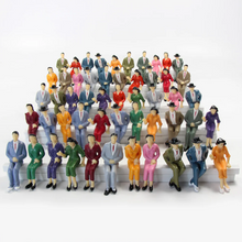 Load image into Gallery viewer, 50pcs Miniature People Sitting Figures G Scale 1:25 for Railway Diorama Layout Model Scene
