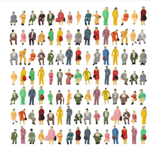 Load image into Gallery viewer, 108pcs Miniature People Passenger Figures HO Scale 1:87 Railway Model Layout Accessories
