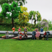 Load image into Gallery viewer, 108pcs Miniature People Passenger Figures HO Scale 1:87 Railway Model Layout Accessories
