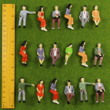Load image into Gallery viewer, 18pcs Miniature Sitting People Figures G Scale 1:30 Railway Model Train Scenery Accessories
