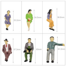 Load image into Gallery viewer, 18pcs Miniature Sitting People Figures G Scale 1:30 Railway Model Train Scenery Accessories
