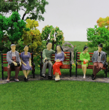 Load image into Gallery viewer, 18pcs Miniature Sitting People Figures G Scale 1:30 Railway Model Train Scenery Accessories

