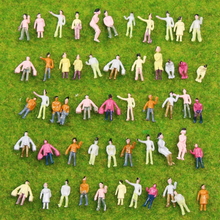 Load image into Gallery viewer, 100pcs Miniature People Figures Z Scale 1:220 for Model Train Railway Layout Scenery

