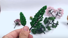 Load image into Gallery viewer, 25pcs Miniature Pine Cedar Model Trees for Railway Scenery, Diorama &amp; Terrain Craft Supplies
