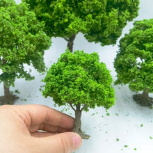 Load image into Gallery viewer, 10/15/18/23/28cm Miniature Green Tree Model Train Railway Layout Forest Scenery Dollhouse Garden Landscape Terrarium Diorama Craft Supplies

