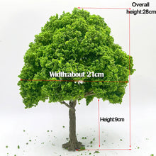 Load image into Gallery viewer, 10/15/18/23/28cm Miniature Green Tree Model Train Railway Layout Forest Scenery Dollhouse Garden Landscape Terrarium Diorama Craft Supplies
