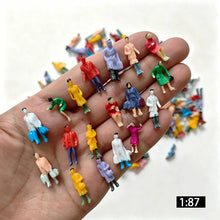Load image into Gallery viewer, 20pcs Miniature People Figures, HO Scale 1:87 Model Railway Diorama Craft Supplies
