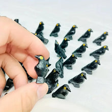 Load image into Gallery viewer, 10pcs Mini Black Crow Figurines: Resin Bird Miniatures for Crafts, Fairy Garden, Diorama
