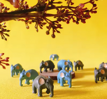 Load image into Gallery viewer, 10pcs Mini Elephant Figurines Blue Grey Miniatures Animals Models for Fairy Garden, Dollhouse, Terrarium, Bonsai, Crafts &amp; DIY Home Decor
