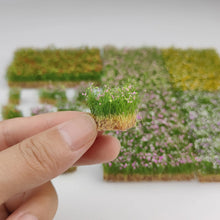 Load image into Gallery viewer, 12/16mm Miniature Tearable Flower Grass Tufts Clusters for Diorama Scenery, Model Railway Layout, Wargaming Terrain Craft Supplies

