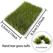 Load image into Gallery viewer, Miniature Static Grass Tufts 10mm, Hand-Tear Mat, Model Railroad Scenery, Diorama, Fairy Garden Supply
