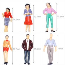Load image into Gallery viewer, Miniature Standing &amp; Seated People Figures 1:25 G Scale Model Passengers for Railway Layouts, Diorama Scenery (12pcs)
