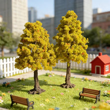 Load image into Gallery viewer, Miniature Autumn Green Model Tree 10–28cm, Railway Scenery, Diorama Craft Supply
