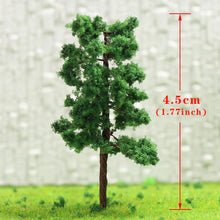 Load image into Gallery viewer, 50 pcs 4.5cm Miniature Green Tree Model Iron Wire Trunk N Scale 1:160 Train Railway Scene Accessories Terrarium Diorama Craft Supplies
