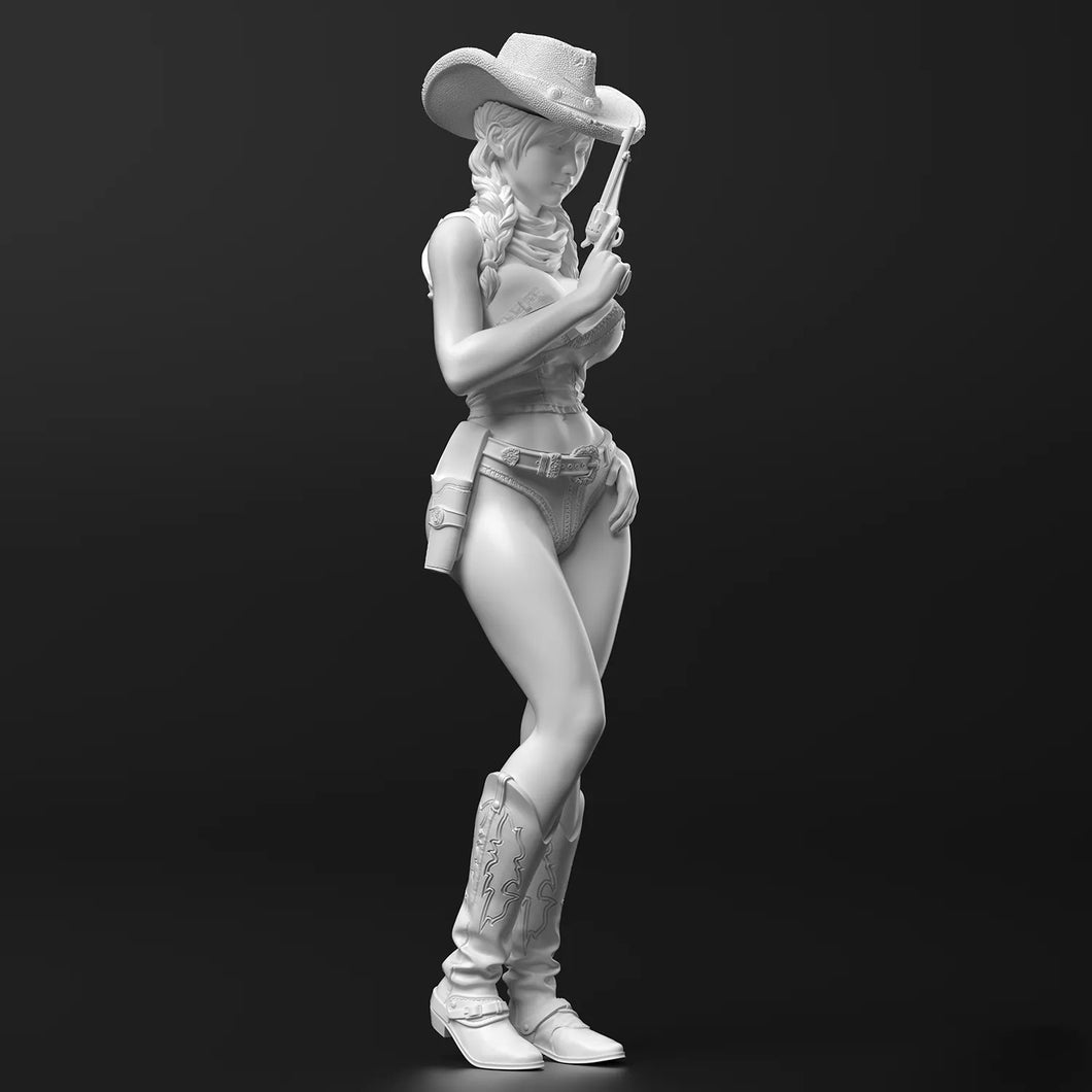 Sexy Cowgirl Unpainted Resin Figure 1/35 1/24 1/12 Scale Unassembled Model
