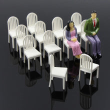 Load image into Gallery viewer, 12pcs 1:25 G Scale Miniature Unpainted White Chairs Model Furniture for Railway Diorama Scene Layout DIY Craft
