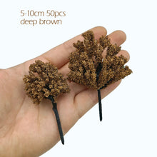 Load image into Gallery viewer, 50/100pcs Autumn Winter Miniature Model Trees N TT Scale for Diorama Scenery, Railway Layout, DIY Sand Tables, Landscape Craft Supplies
