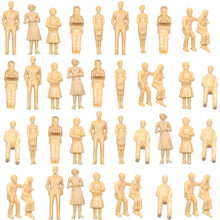 Load image into Gallery viewer, 40 pcs Miniature Standing Seated Passenger People 1:25 Unpainted Figure G Scale Model Railway Scenery Layout Accessories Diorama Supplies
