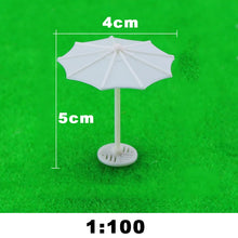 Load image into Gallery viewer, 10pcs Miniature Parasol Model 1:75/100/150/200 Scale Beach Umbrellas for Diorama Architecture Layout Railway Scenery Building Craft Supply
