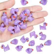Load image into Gallery viewer, 20 pcs Miniature Purple Little Duck Figure Model DIY Scenery Dollhouse Landscape Fairy Garden Accessories Terrarium Diorama Craft Supplies
